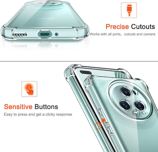 Techsuit Shockproof Clear Back Cover Silicone Transparent (Honor Magic5 Pro)