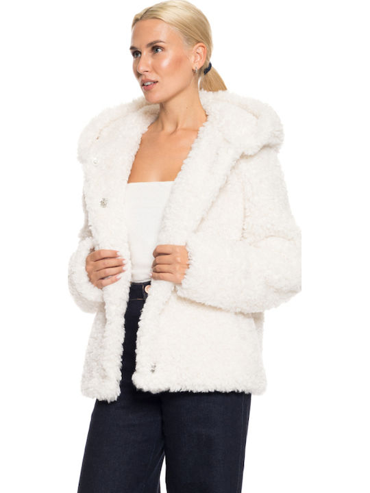 Women's Short Fur Off White