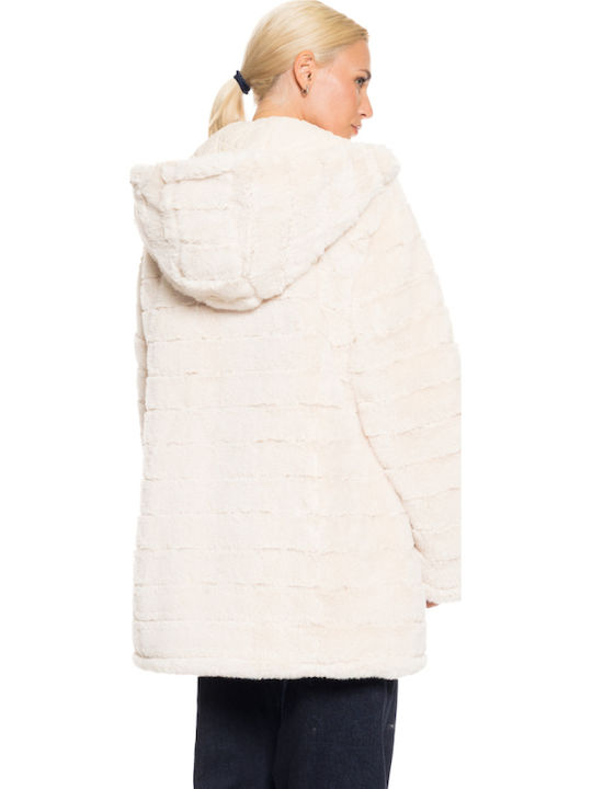 Κοντή Γυναικεία Γούνα Off White