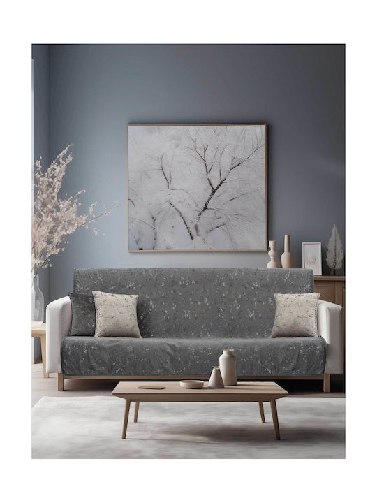 Madi Μαξιλάρι Καναπέ Petra από Βελούδο Dark Grey 45x45εκ.