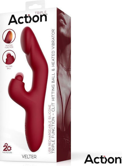 Action Klitoris Vibrator 22cm Rot