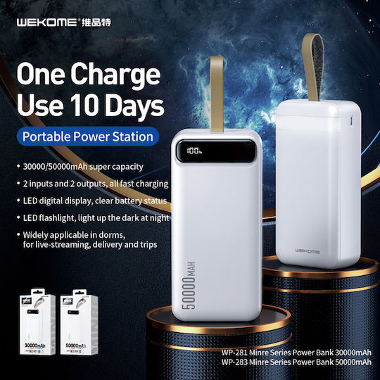 WK WP-283 Power Bank 50000mAh mit 2 USB-A Anschlüssen Minre White