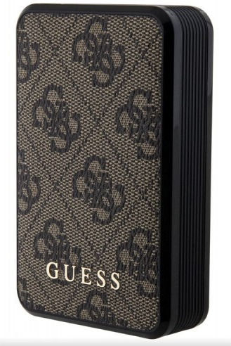 Guess Metal Logo Power Bank 10000mAh 18W με Θύρα USB-A και Θύρα USB-C Καφέ