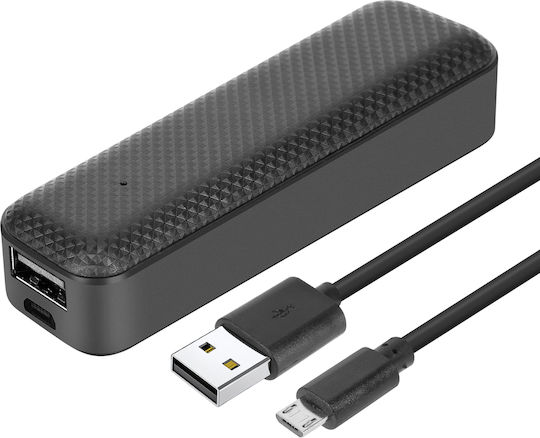 Setty Travel Battery Mini Power Bank 2600mAh με Θύρα USB-A Μαύρο