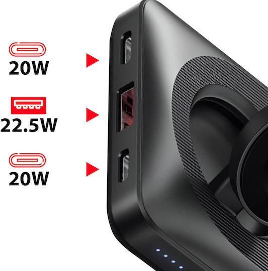 Swissten 2in1 MagSafe Power Bank 10000mAh με Θύρα USB-A Μαύρο