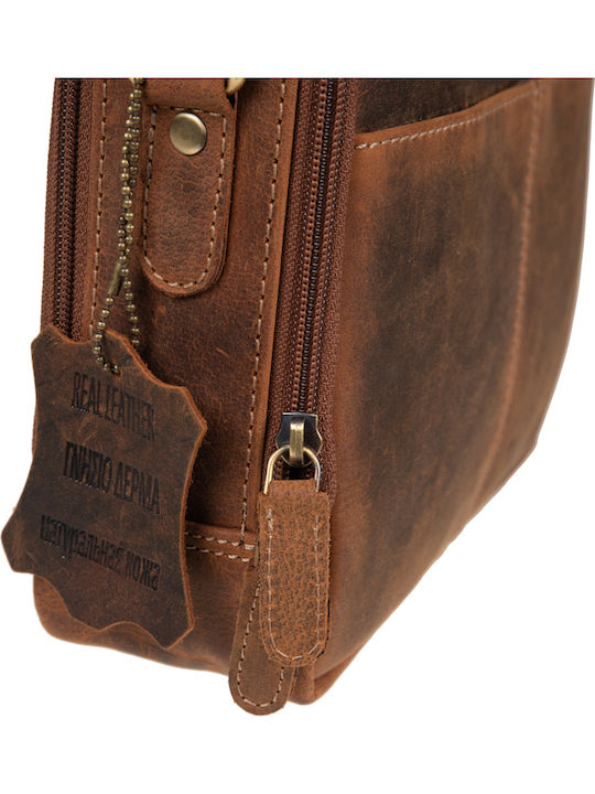 Piele Geantă pentru bărbați De umăr / tip crossbody Maro