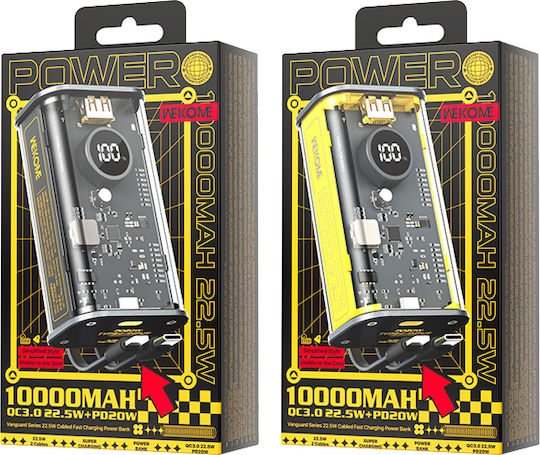WK Wp-345 Power Bank 10000mAh 20W Power Delivery Μαύρο