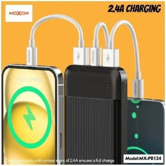 Moxom MX-PB124 Power Bank 10000mAh with 2 USB-A Ports Black
