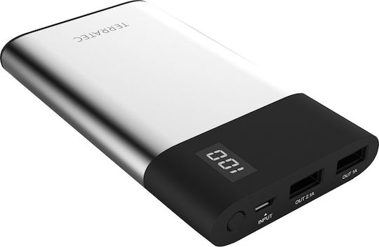 TerraTec P80 Slim Power Bank 8000mAh cu 2 Porturi USB-A Negru