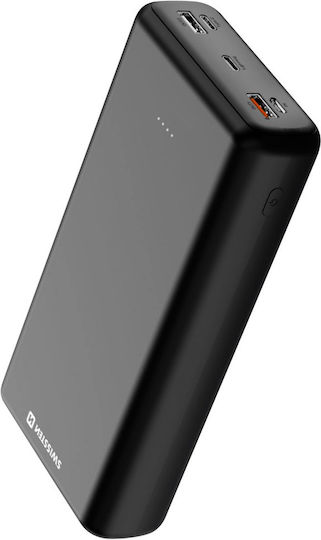 Swissten Power Bank 30000mAh 20W με 2 Θύρες USB-A και 3 Θύρες USB-C Power Delivery Μαύρο