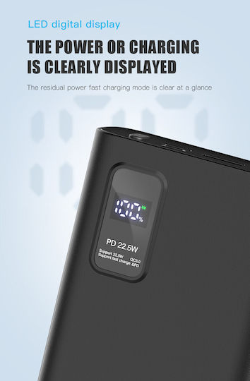 Platinet PL0412 Power Bank 20000mAh 22.5W με 2 Θύρες USB-A και Θύρα USB-C Power Delivery / Quick Charge 3.0 Μαύρο