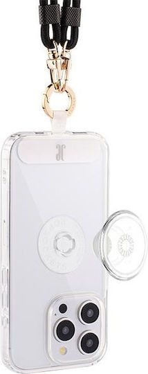 Just Elegance Popgrip Back Cover Silicone / Plastic with Strap Transparent (iPhone 15 Pro Max)