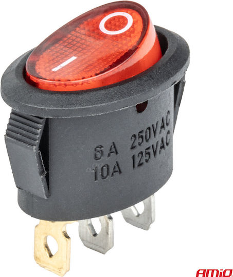 AMiO Car On/Off Switch 12V Universal Red