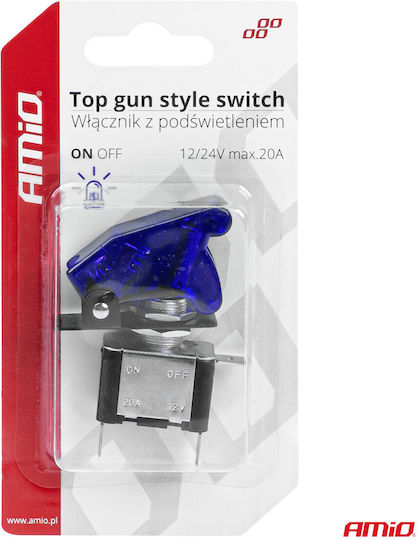 AMiO Διακόπτης On/Off Αυτοκινήτου 12V Universal Chevrolet Volt Μπλε