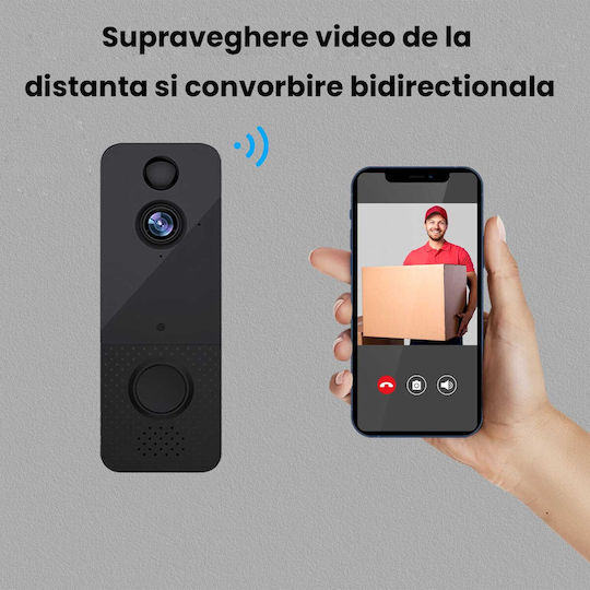 Smart Video Türsprechanlage Smarthome Rohs Kabelloser Ir Sensor Nachtsicht Gegensprechanlage Smart App Schwarz