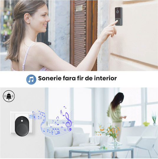 Smart Video Türsprechanlage Smarthome Rohs Kabelloser Ir Sensor Nachtsicht Gegensprechanlage Smart App Schwarz