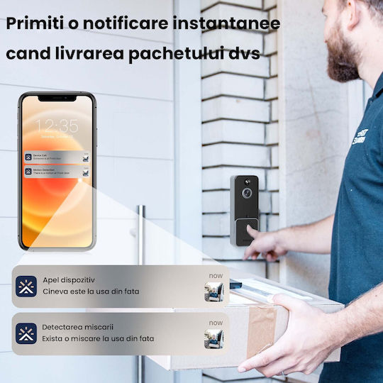 Smart Video Türsprechanlage Smarthome Rohs Kabelloser Ir Sensor Nachtsicht Gegensprechanlage Smart App Schwarz