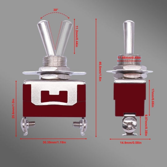 Διακόπτης On/Off Αυτοκινήτου 12V-24V