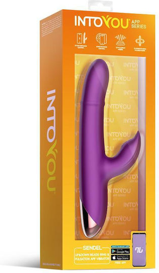 IntoYou Sendel Vibe Up Down Internal Beads Ring Pulsation Rabbit Vibrator with Remote Control 22cm Purple