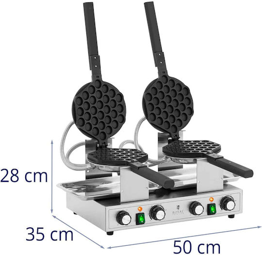 Double Bubble Waffle Maker Teflon 2 X 1400 W