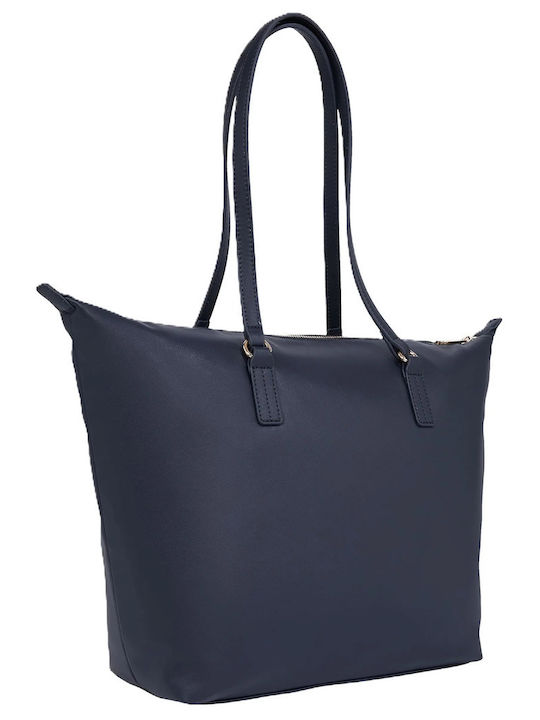 Poppy Γυναικεία Τσάντα Shopper Ώμου Μπλε