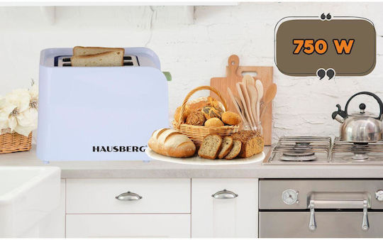 Hausberg Prăjitor de pâine 2 sloturi 750W Alb