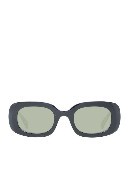 Pepe Jeans Women's Sunglasses with Black Plastic Frame and Green Lens PJ7410-075