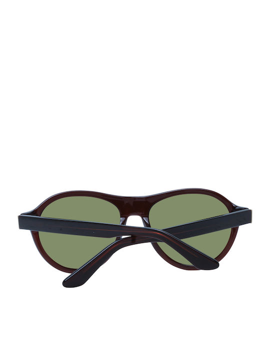 Serengeti Unisex Sunglasses with Brown Plastic Frame and Green Lens SS527004