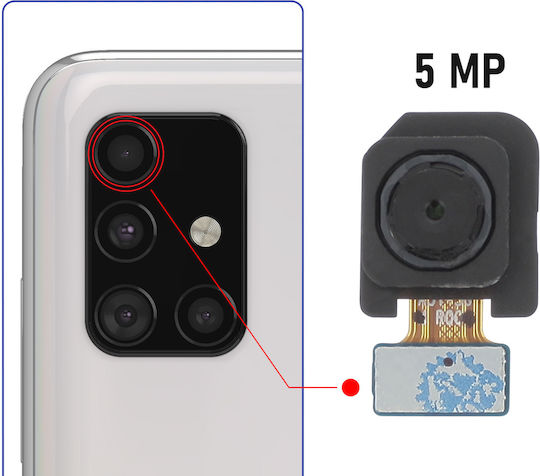 Clappio Rear View Camera Samsung Galaxy A51 5mp Depth Sensor Black