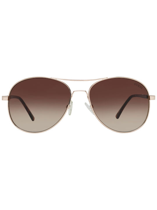 Guess Sunglasses with Gold Metal Frame and Brown Gradient Lens GF0295 33F