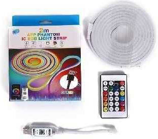Bandă LED USB 5V RGB Lumină 5m cu Sursă de alimentare & Telecomandă