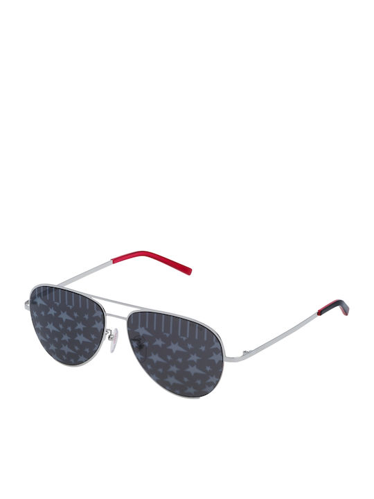 Sting Men's Sunglasses with Silver Metal Frame and Silver Mirror Lens SST138 N53L