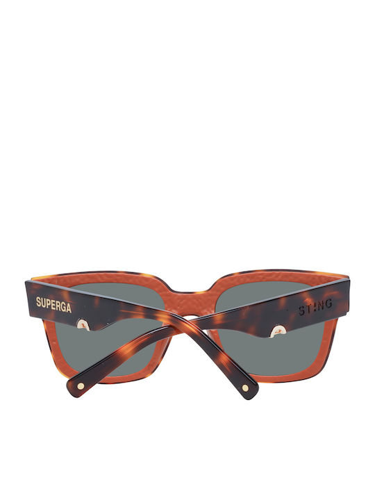 Sting Women's Sunglasses with Brown Tartaruga Plastic Frame and Black Lens SST459 02BL