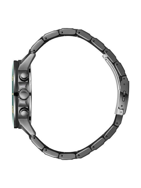 Lee Cooper Ανδρικό Ρολόι 42mm Χρονογράφος Μπαταρίας με Μαύρο Μεταλλικό Μπρασελέ
