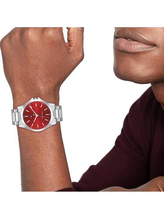 Tommy Hilfiger Bruce Ceas Bărbați Cronograf Cu Baterie Și Brățară Din Metal Argintie