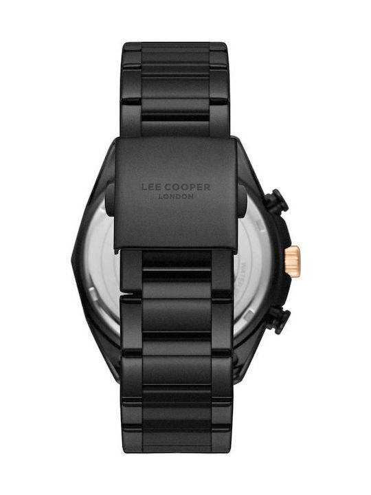 Lee Cooper Men's Watch Chronograph Battery with Metal Bracelet Black