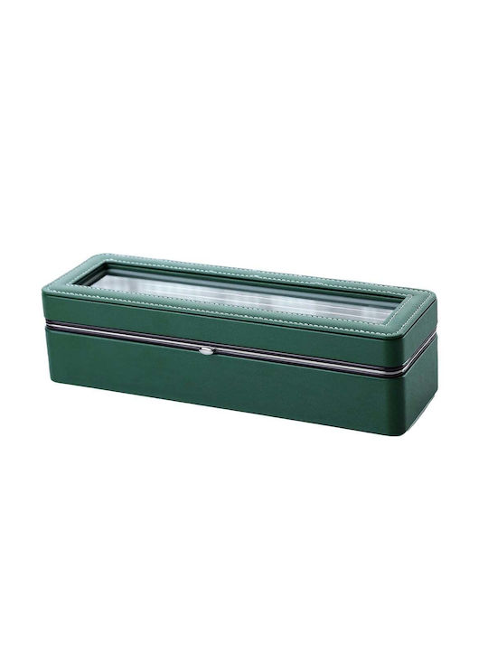 Elegant Cute Puffy Gentleman Storage Organization Compartments 6 Watches Green Elegant Cute Puffy Gentleman Storage Organization Compartments 6 Watches Green