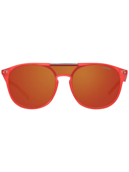 Polaroid Sunglasses with Orange Plastic Frame and Orange Polarized Mirror Lens PLD6023/S 15J/99