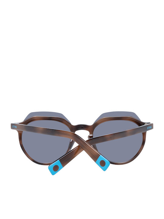 Sting Unisex Sunglasses with Brown Plastic Frame and Blue Lens SST197 9AJB