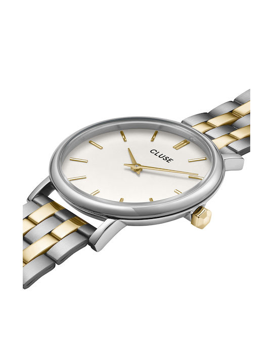 Cluse Pavane Petite Uhr mit Gold Metallarmband