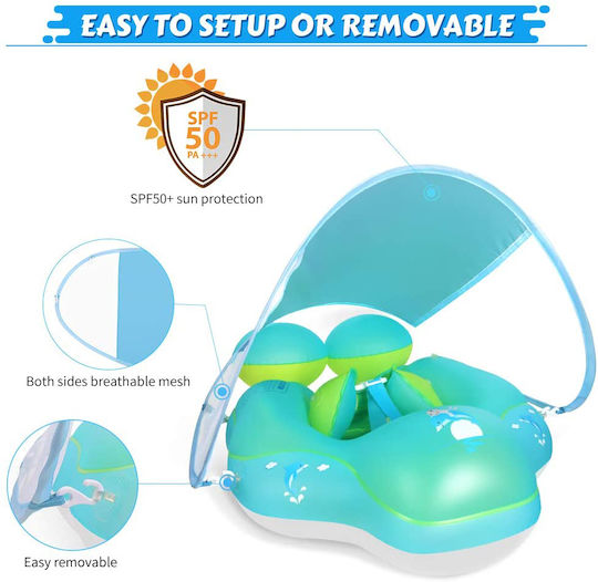 Schwimmtrainer Swimtrainer mit Sonnenschutz Blau