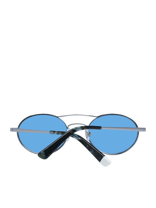 Web Men's Sunglasses with Silver Metal Frame and Blue Lens WE0270 14V