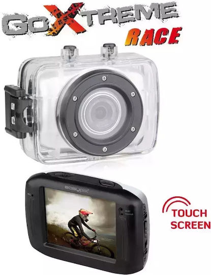 EasyPix GoXtreme Race Action-Kamera HD (720p) Unterwasser (mit Gehäuse) mit Touchscreen 2" Weiß