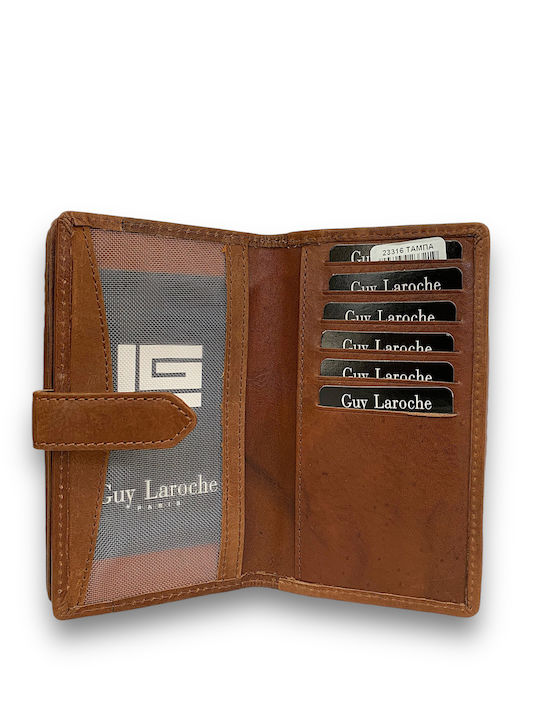 Large Leather Women's Wallet Classic with RFID Tabac Brown