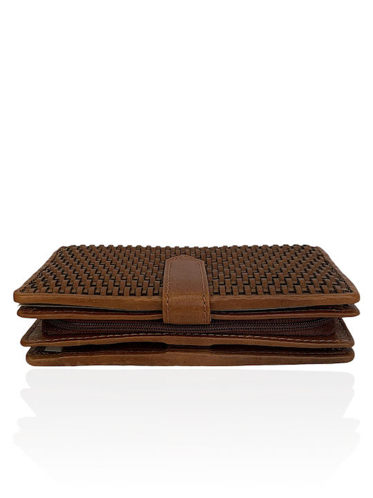 Large Leather Women's Wallet Classic with RFID Tabac Brown
