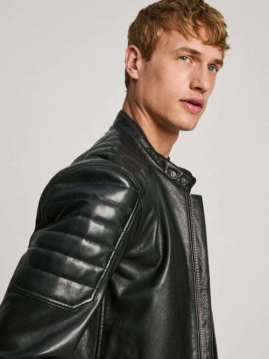 Travis Leather Jacket Biker Black