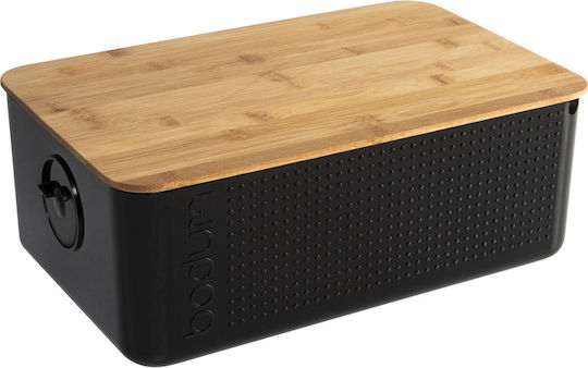 Bodum Ψωμιέρα με Καπάκι Μεταλλική Μαύρη 37x24x14cm