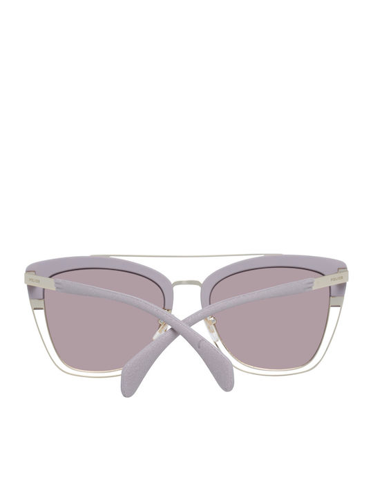 Police Damen Sonnenbrille mit Lila Gestell und Lila Spiegel Linse SPL618 300X