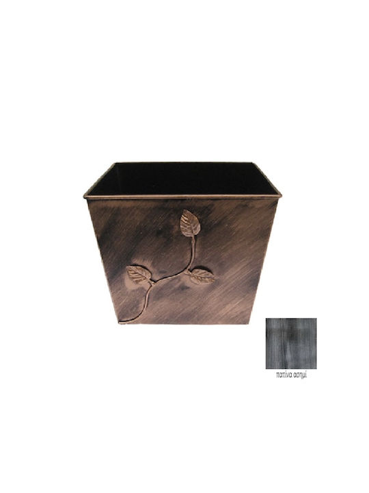 GTMED Metallic Box Wood Storage 46x40x37cm Silver