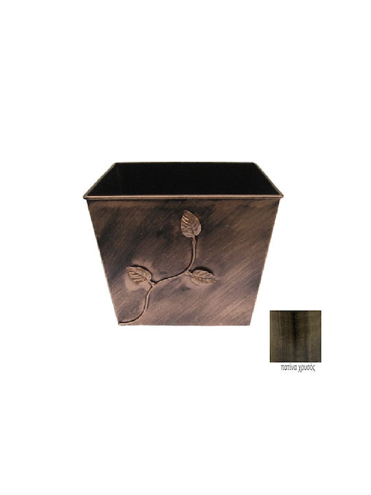 GTMED Metallic Box Wood Storage 46x40x37cm Gold